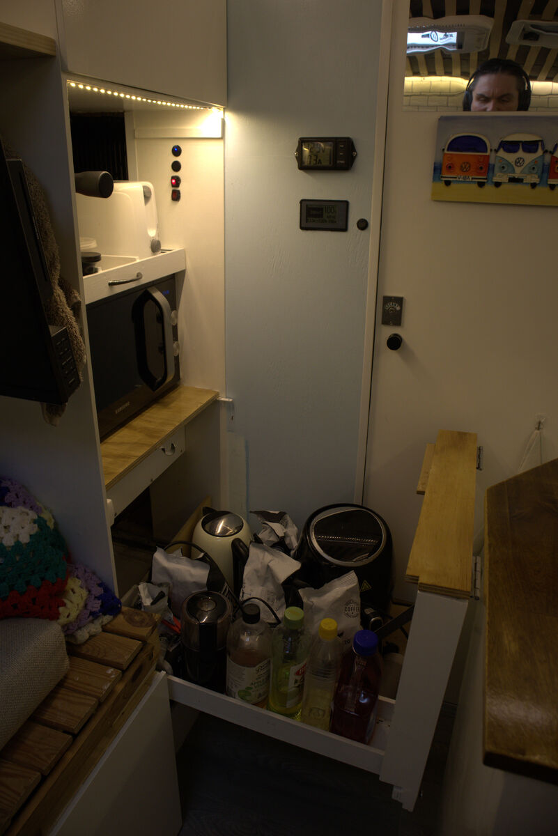 Kitchen slide-out storage drawer